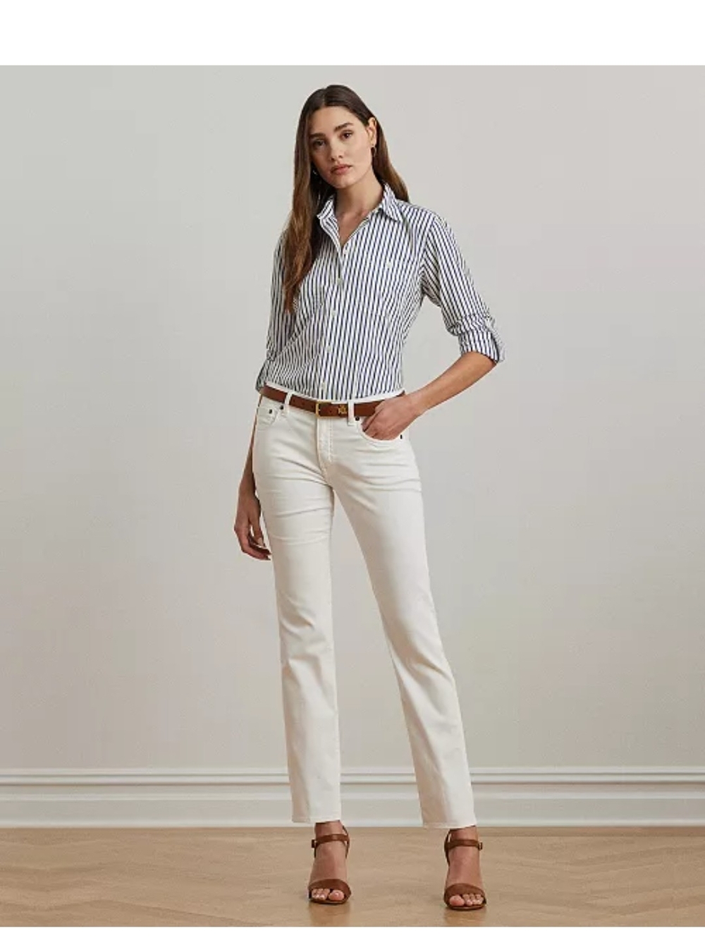 Ralph Lauren White Straight-Leg Jeans